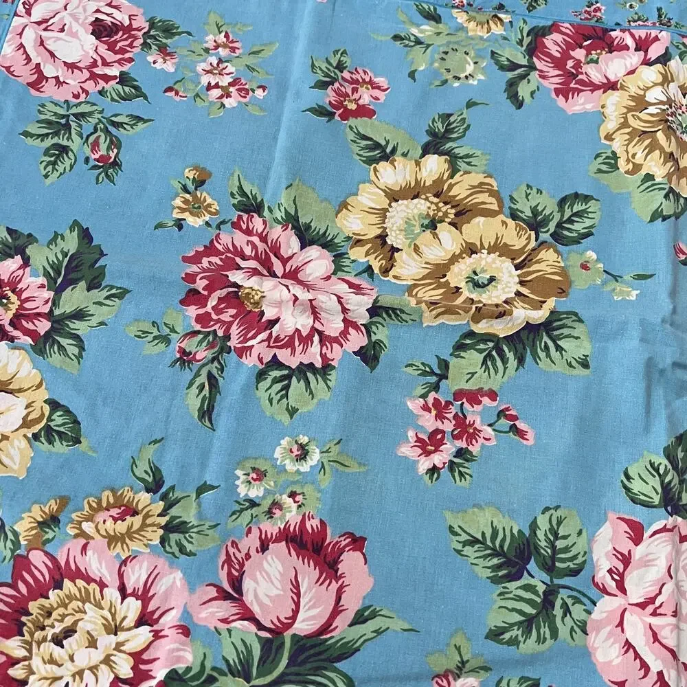 Vintage Blue Floral Duvet Cover 2 Ruffle Pillows 1 Long Pillow Cottage Core